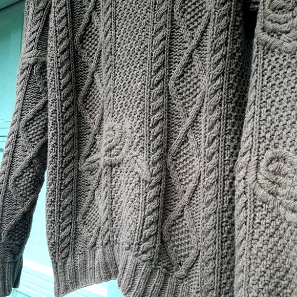 Chunky Cable Knit Vintage Sweater Hand Knitted S - Picture 5 of 11